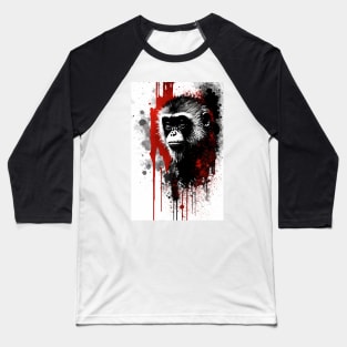 Capuchin Monkey Ink Painting Baseball T-Shirt